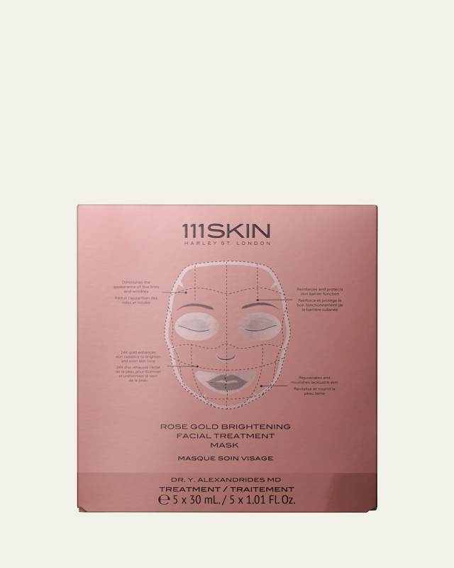 Rose Gold Brightening Facial Treatment Mask Box, 5 Count